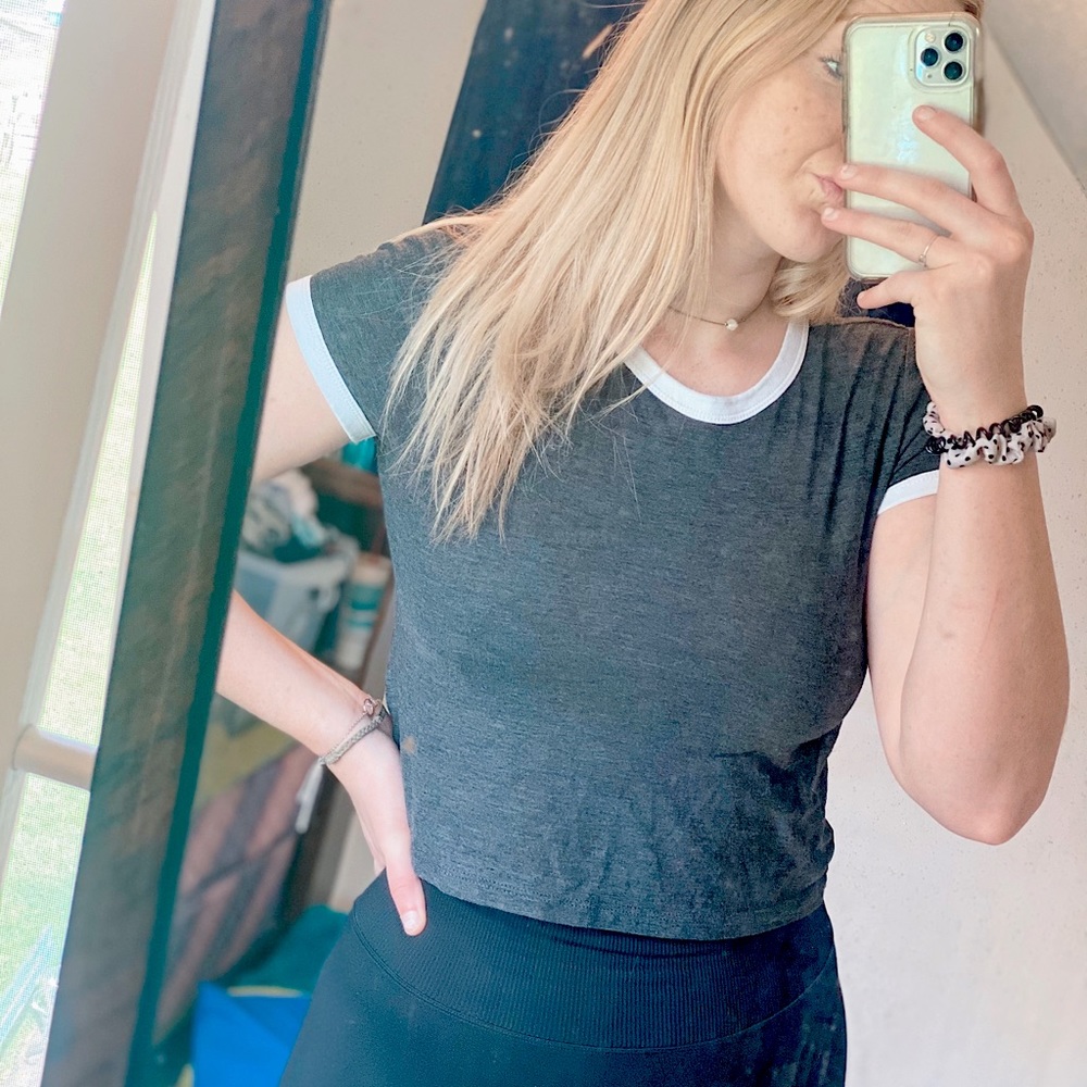 Gray crop top